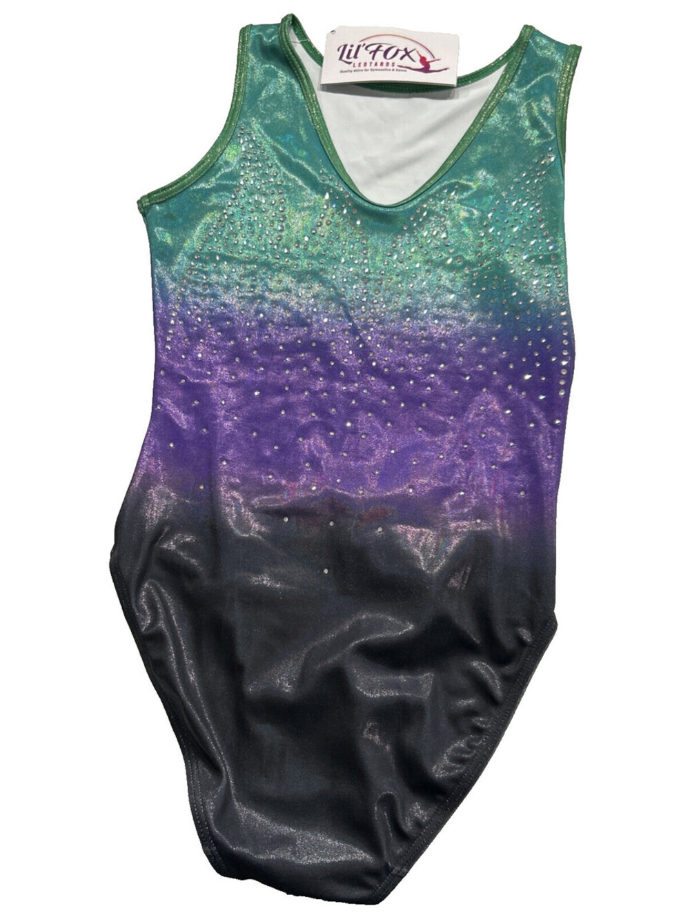 Lil Fox Girls Gymnastics Leotard AME Shiny Foil